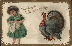 Good wishes for Thanksgiving Day Children Postcard Postcard Postcard