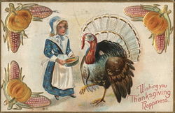 Wishing You Thansgiving Happiness Postcard