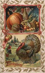 Wishing you a happy Thanksgiving Greeting Postcard