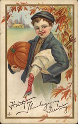 Hearty Thanksgiving Greeting Children Postcard Postcard Postcard