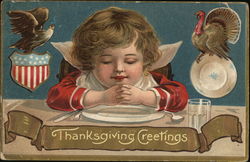 Thanksgiving Greetings Children Postcard Postcard Postcard