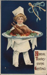 Cordial Thanksgiving Greetings Children Postcard Postcard Postcard