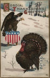 Bald Eagle and Turkey Postcard