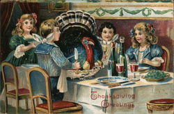 Thanksgiving Greetings Children Postcard Postcard Postcard