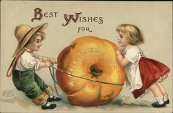 Best Wishes for a Good Thanksgiving Children Postcard Postcard Postcard