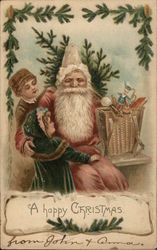 A happy Christmas Santa Claus Postcard Postcard Postcard