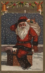 Christmas Greeting Santa Claus Postcard Postcard Postcard