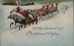 Santa and his Sleigh Santa Claus Postcard Postcard Postcard