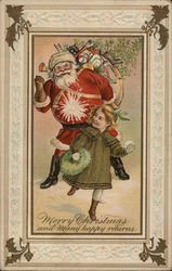 Merry Christmas and many happy returns Santa Claus Postcard Postcard Postcard