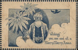 Wishing you, one and all, a Merry, Merry Xmas Santa Claus Postcard Postcard Postcard