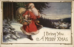 I Bring You a Merry Xmas Santa Claus Postcard Postcard Postcard