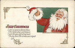 Jolly Christmas Santa Claus Postcard Postcard Postcard