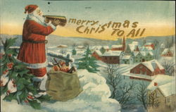 Santa With Megaphone Santa Claus Postcard Postcard Postcard