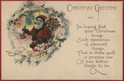 Christmas Greeting Santa Claus Postcard Postcard Postcard