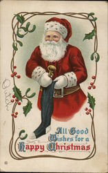 Santa with stocking Santa Claus Postcard Postcard Postcard