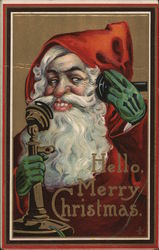 Hello Merry Christmas Santa Claus Postcard Postcard Postcard