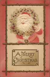 A Merry Christmas - Embossed Santa Claus Postcard Postcard Postcard