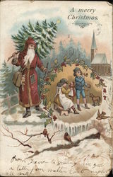 A merry Christmas Santa Claus Postcard Postcard Postcard