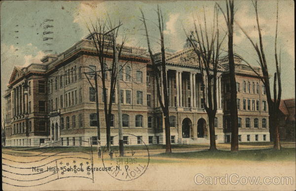 New High School Syracuse, NY Postcard