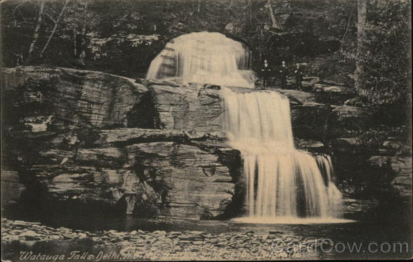 Watauga Falls Delhi, NY Postcard