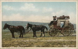 Stage Coach on the Plains Postcard