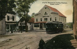 Public Square & Trolley Station Postcard