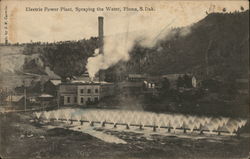 Electric Power Plant, Spraying the Water Pluma, SD Postcard Postcard Postcard