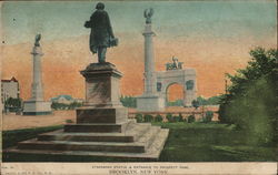 Stranahan Statue & Entrance to Prospect Park Postcard