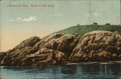 Rocks at Fort Sewall Marblehead, MA Postcard Postcard Postcard