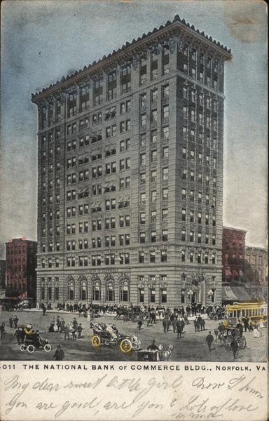 The National Bank of Commerce Bldg. Norfolk, VA Postcard