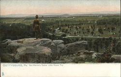 General Warren's Statue, Little Round Top Gettysburg, PA Postcard Postcard Postcard