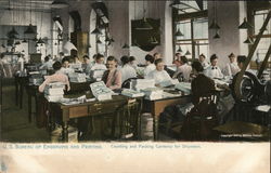 Counting and Packing Curency for Shipment, U. S. Bureau of Engraving and Printing Postcard