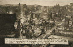 View on Market Street from Ferry Tower, May 5, 1906 San Francisco, CA Postcard Postcard Postcard