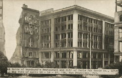 Ruins of Marchand's Restaurant and City of Paris Dry Goods Postcard