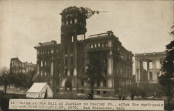 Ruins of the Hall of Justice on Kearney Street San Francisco, CA Postcard Postcard Postcard