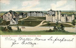 Worcester Academy Buildings Postcard