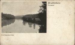 View from Suspension Bridge Brattleboro, VT Postcard Postcard Postcard