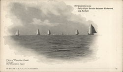 View of Hampton Roads from an Old Dominion Liner, Old Dominion Line Postcard