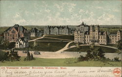 Worcester Academy Buildings Postcard