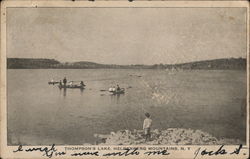 Boats on Thompson's Lake, Helderberg Mountains Postcard