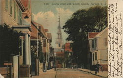 Clark Street with Trinity Church Postcard