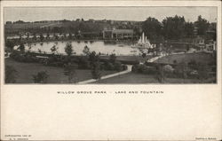 Willow Grove Park, Lake and Fountain Philadelphia, PA Postcard Postcard Postcard