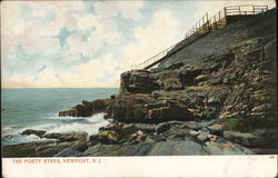 The Forty Steps Newport, RI Postcard Postcard Postcard