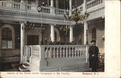 Interior of the Oldest Jewish Synagogue in the Country Postcard