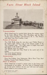 Facts About Block Island Postcard