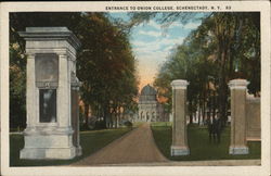 Entrance to Union College Schenectady, NY Postcard Postcard Postcard