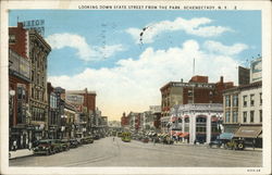 Looking Down State Street From the Park Postcard