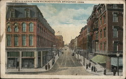 Fairfield Avenue From Railroad Station Postcard