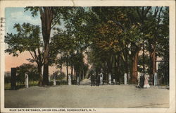 Blue Gate Entrance, Union College Schenectady, NY Postcard Postcard Postcard