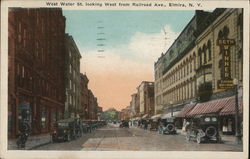 West Water St., looking West, from Railroad Ave. Elmira, NY Postcard Postcard Postcard